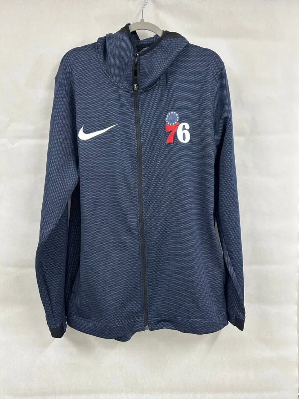 Nike Philadelphia 76ers Zip Up Hoodie XL NBA Dri-FIT Navy Full Zip Jacket